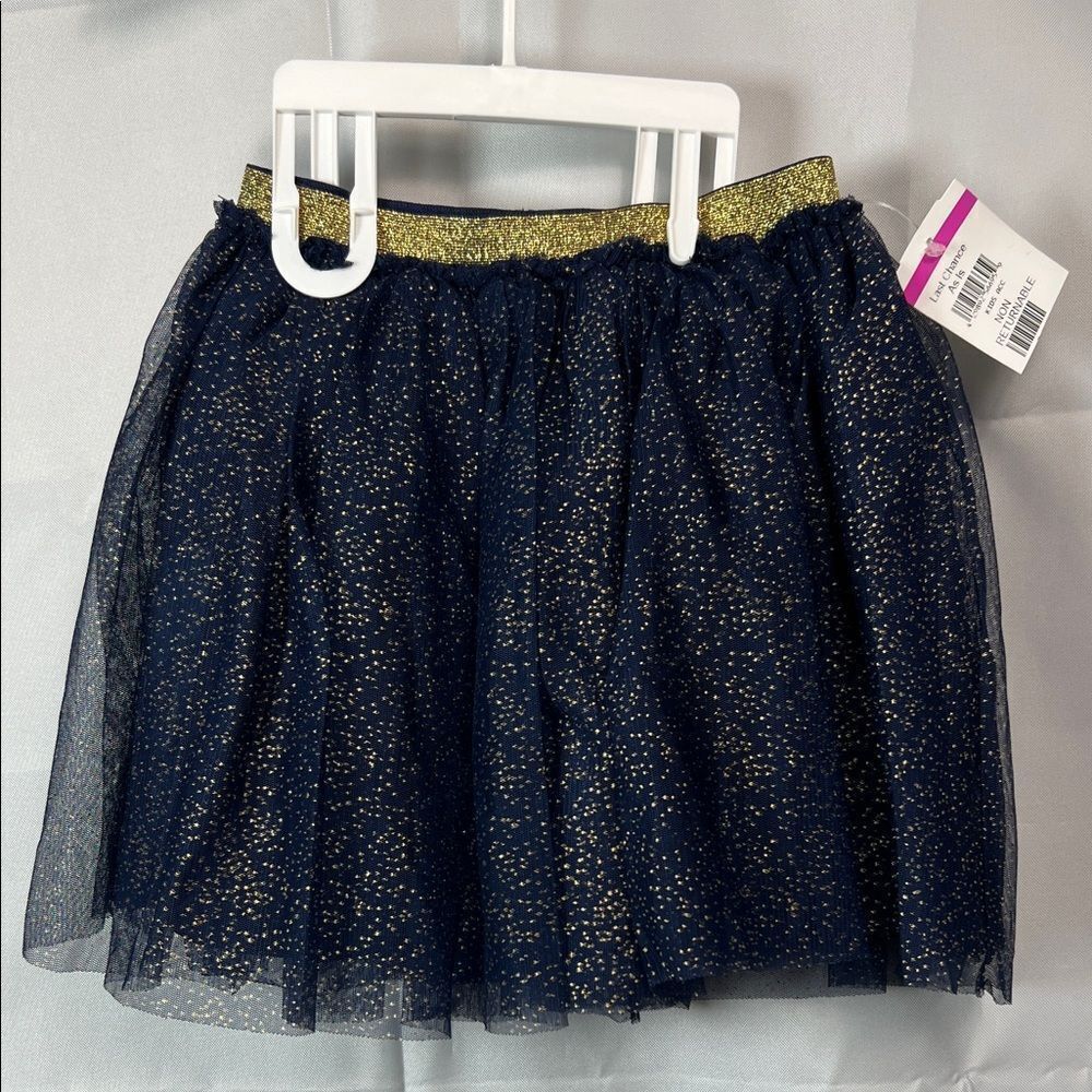 Nordstrom Navy and Gold sparkle tulle skirt NWT size 4